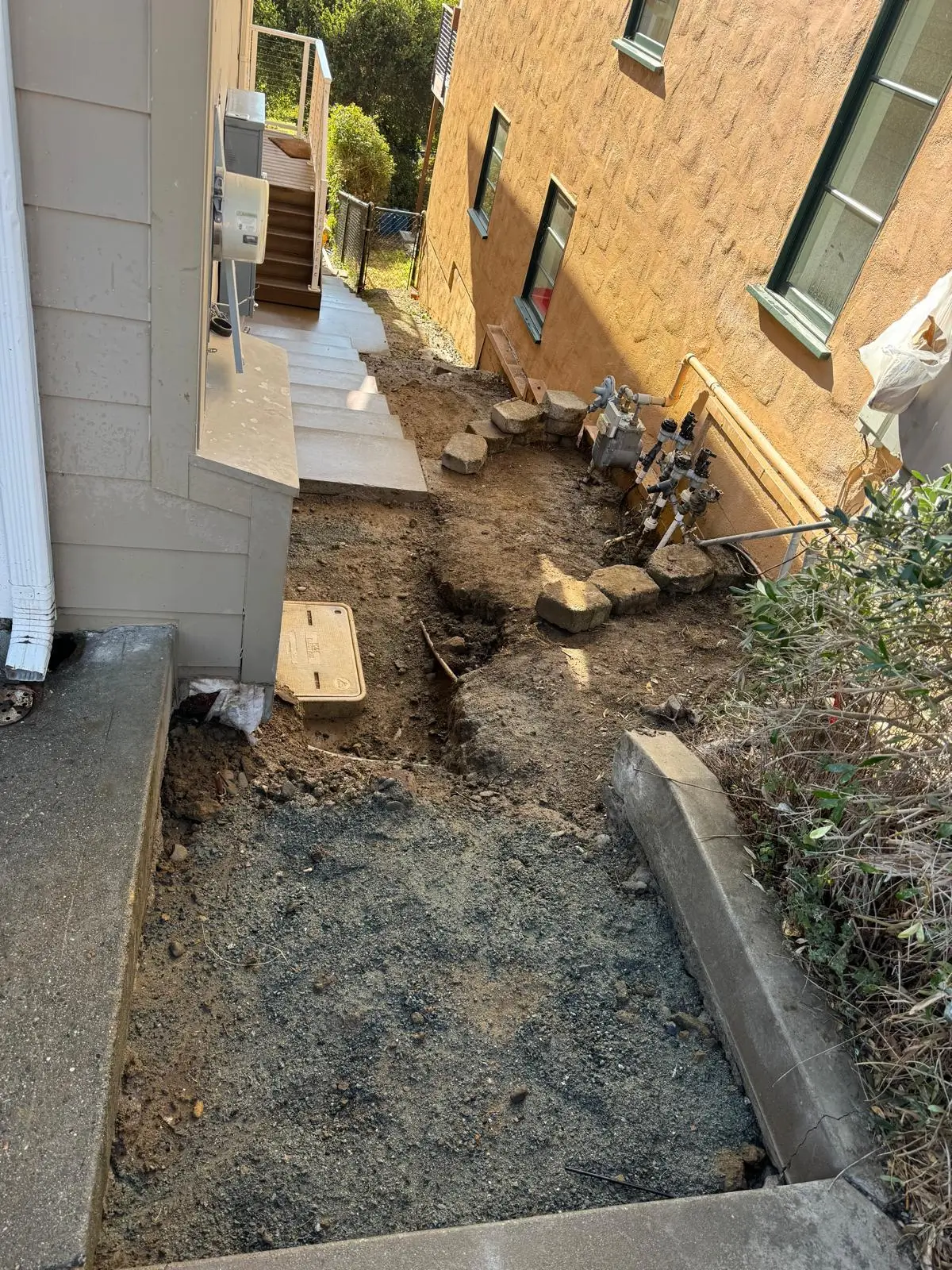 Certified PG&E trenching for secondary electrical service by Vertex General Contractor Bay Area